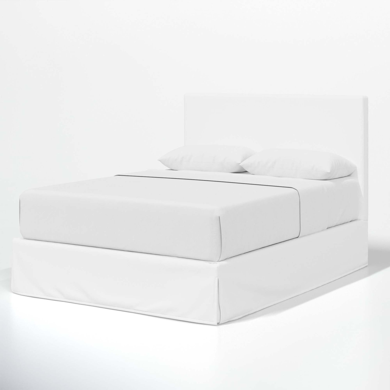 Verona Upholstered Slipcover Bed, Full, White Performance Twill