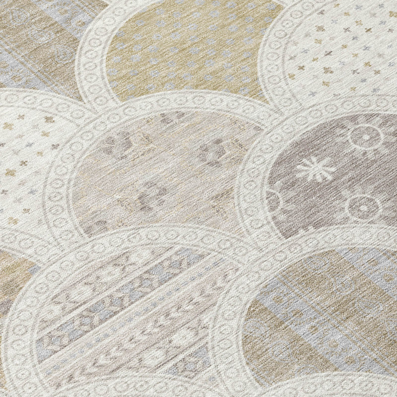 Machine Washable Indoor/Outdoor Chantille ACN2863 Americana Rug, Ivory, 2'6" x 3'10"