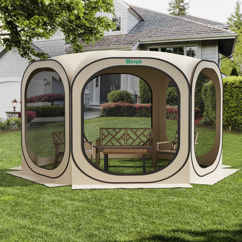Werph 12x12 Pop Up Canopy, Portable Canopy Tent, Beige