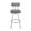 Tabouret tournant 30 "en acier inoxydable brossé avec similicuir gris Verin