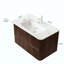 Meuble-lavabo de salle de bain, armoire de rangement flottante en contreplaqué à rayures avec 2 tiroirs, vasque rectangulaire intégrée en pierre frittée Carrara, pré-assemblée-841898058