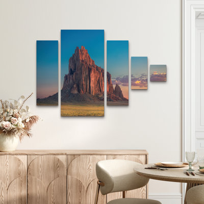 Ensemble de 5 panneaux d'art mural - "Morning Glory On Tse Bit Ai", art mural sur toile pour le salon, la chambre à coucher ou le bureau 