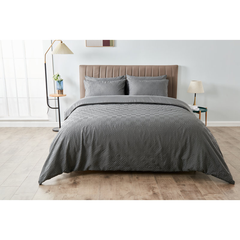 Polyester Geometric Shapes Duvet Cover with Pillowcases, UK Double - DE 200 x 200 cm