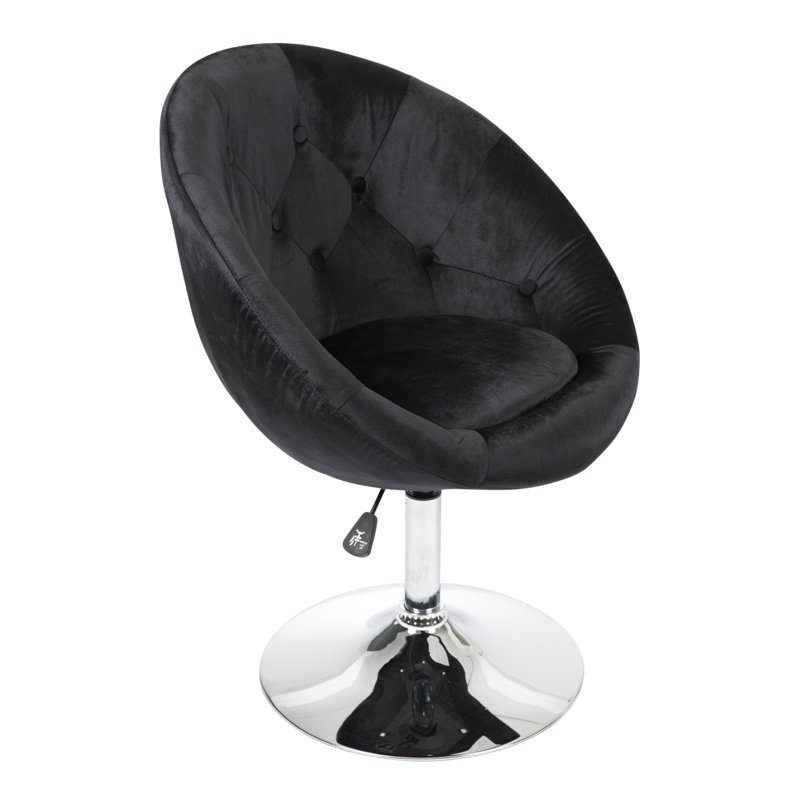 Fauteuil de coiffeuse Antoinette avec siège pivotant à 360 degrés et hauteur réglable, Noir