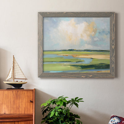 Pastel Horizon II - peinture sur toile encadrée