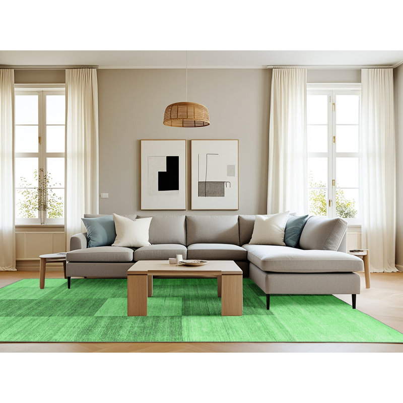 Washable Checkered Indoor Rug, Rectangle 8' x 12'