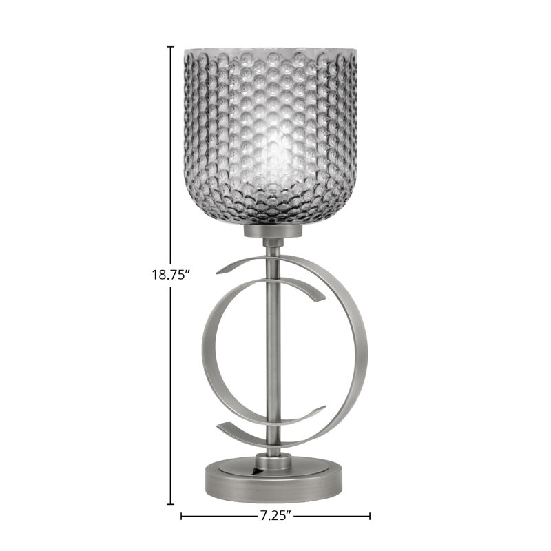 Lampe Gulea, H 18,75 po x l 7,25 po x P 7,25 po, Graphite, Transparent