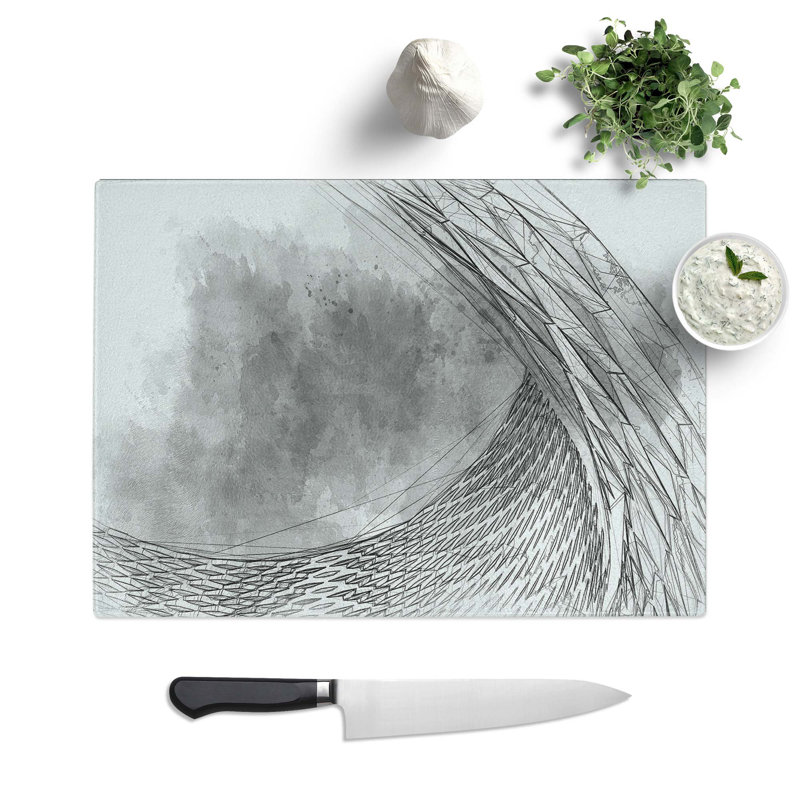 Tempered Glass Architecture Sketch Vol.25 Chopping Board, 39 cm W x 28.5 cm L