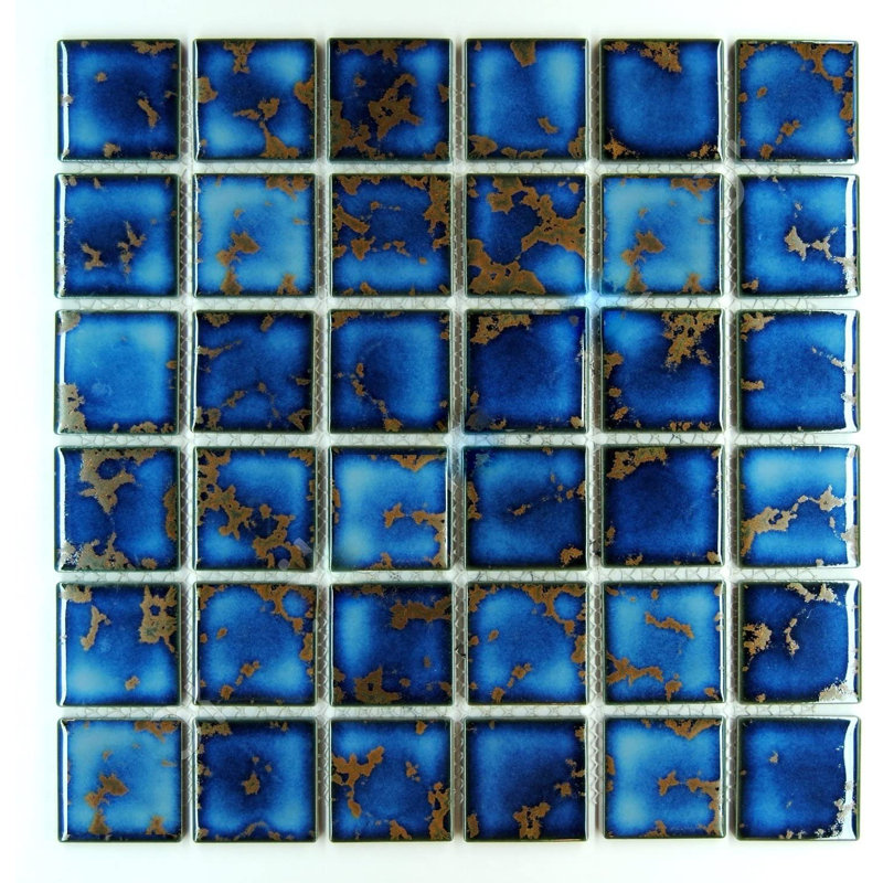 2x2 Calacatta Blue Square Pattern Porcelain Mosaic Tile