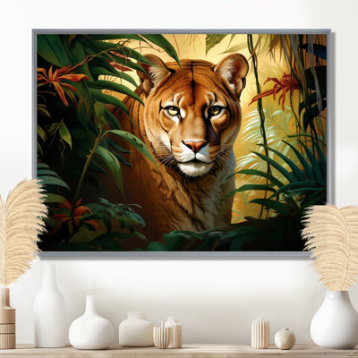 Cougar dans la jungle - art mural animal léopard / guépard