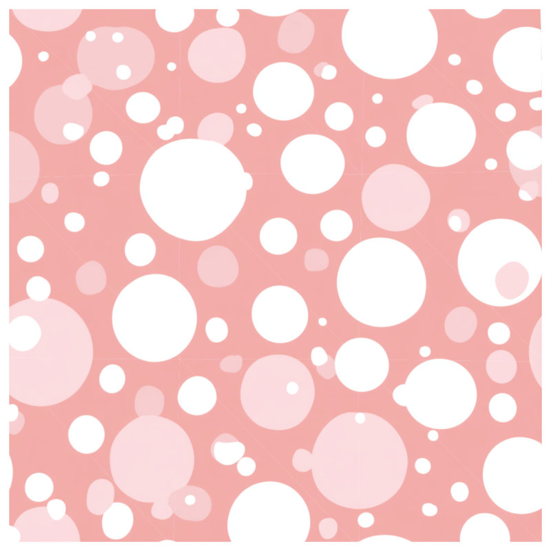 Édredon à pois rétro, Édredon simple, Pois roses