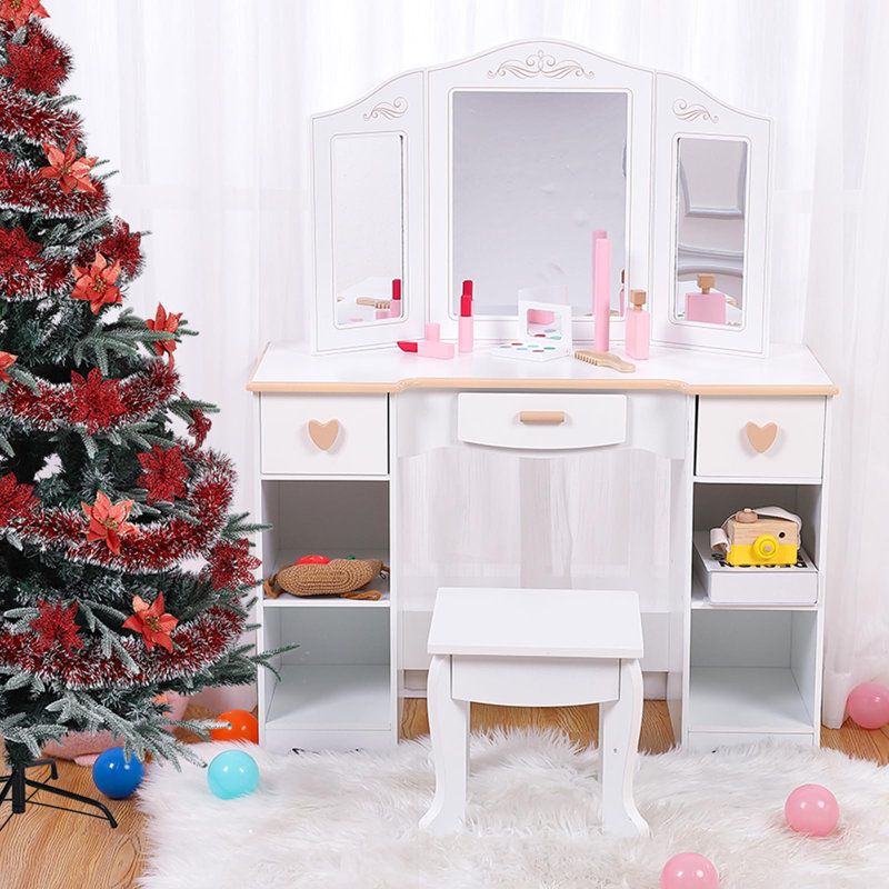 Table de maquillage de luxe - table de maquillage pour enfants, table de maquillage pour enfants, coiffeuse de maquillage pour enfants, bureau de beauté et bureau de maquillage