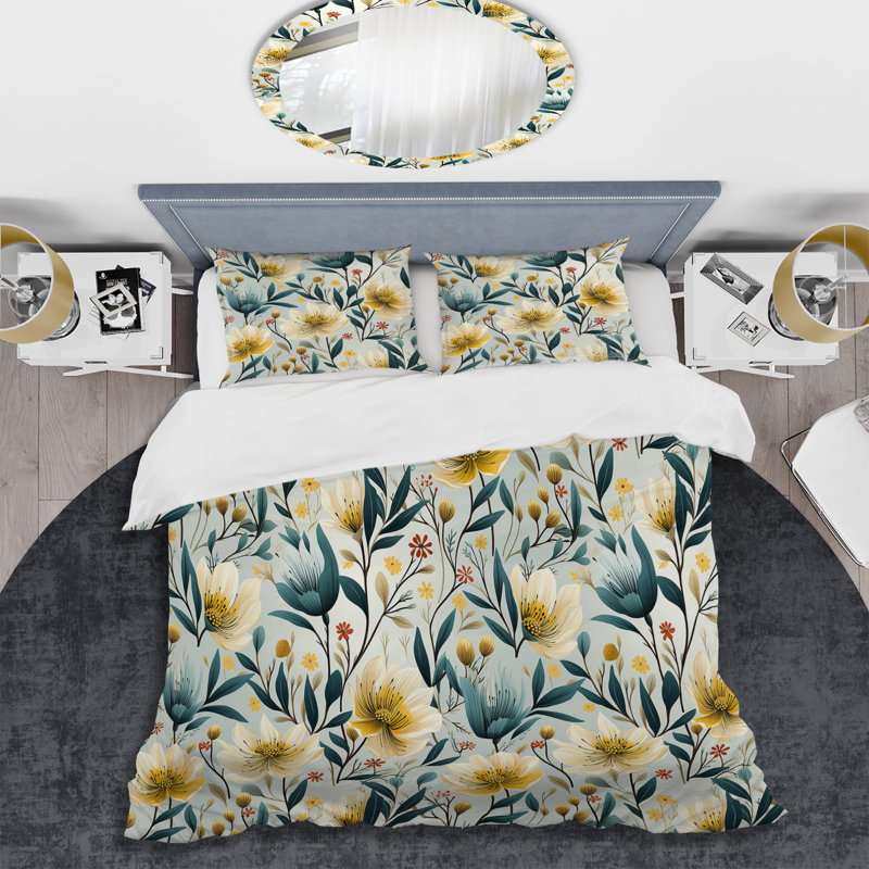 Literie à motif de pivoines Ethereal Botanicals, Housse de couette pour très grand lit et 2 très