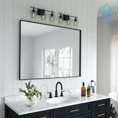 Rectangular Aluminum Framed Bathroom Vanity Mirror with HD Tempered Glass, French Cleat Mounted Wall Mirror, Shatterproof & Rust-Resistant