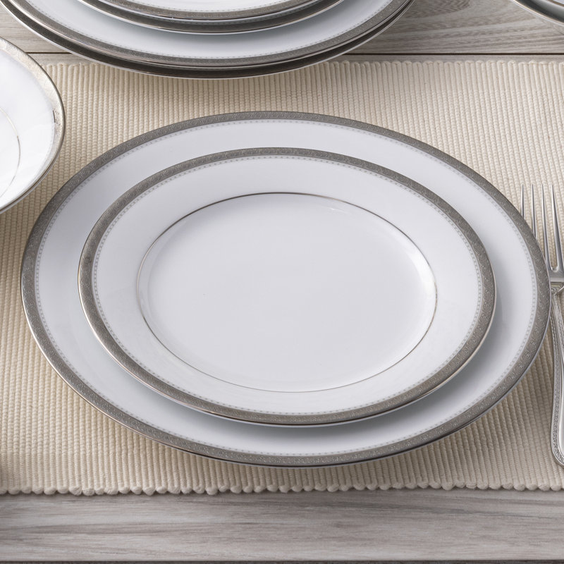 Noritake Charlotta Dinner Plates, 10-1/2", Platinum