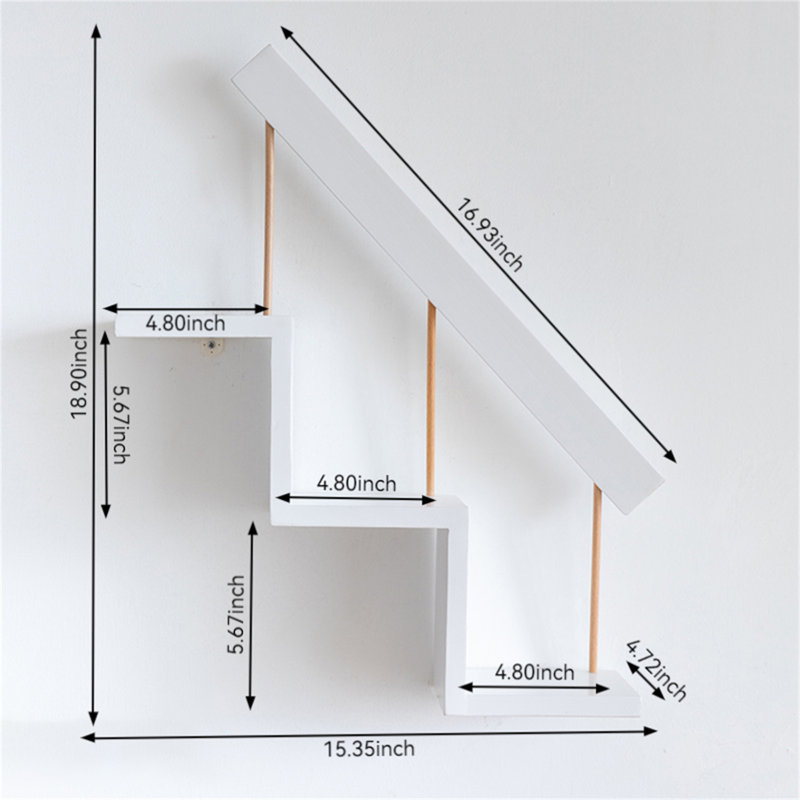 Noahh Wood Floating Shelf, White