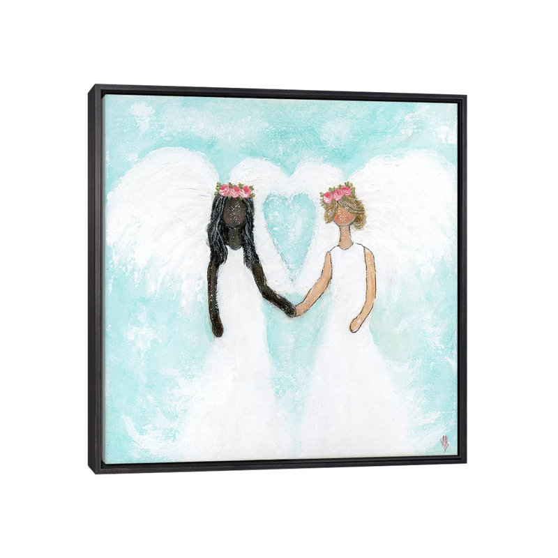 "Friends Forever" par Ashley Bradley, reproduction d’art, Distressed Black Framed Canvas, H 37 po x l 37 po x P 1,5 po