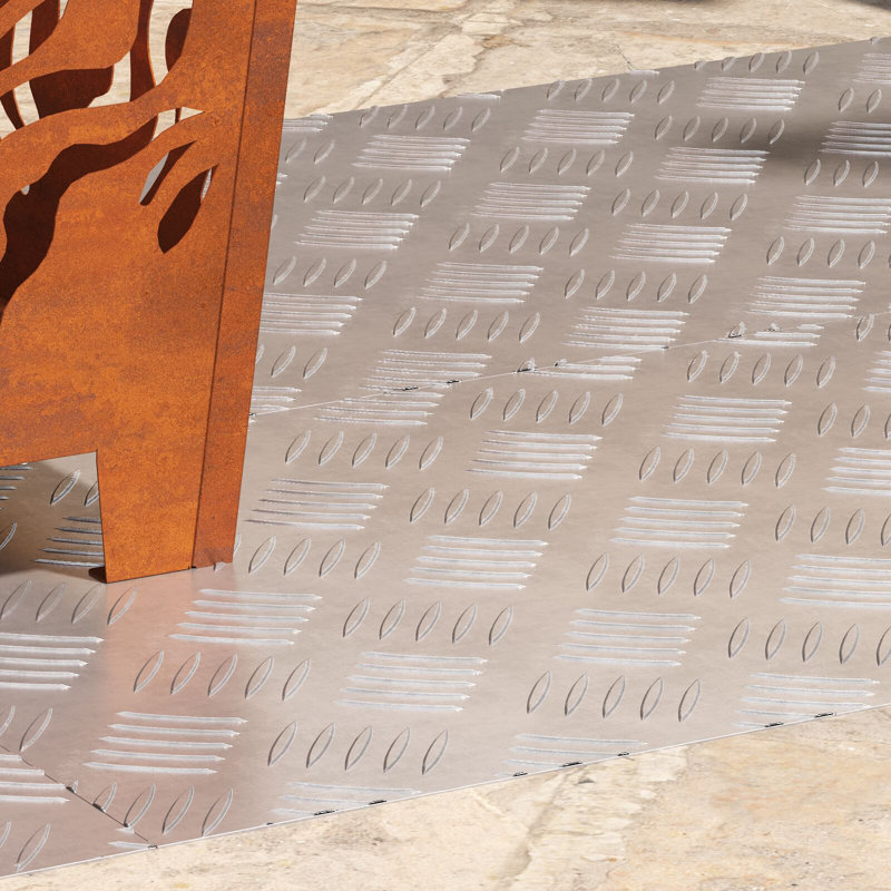 Aluminium Stair Treads Rectangular, Grey, Rectangle 40cm x 100cm