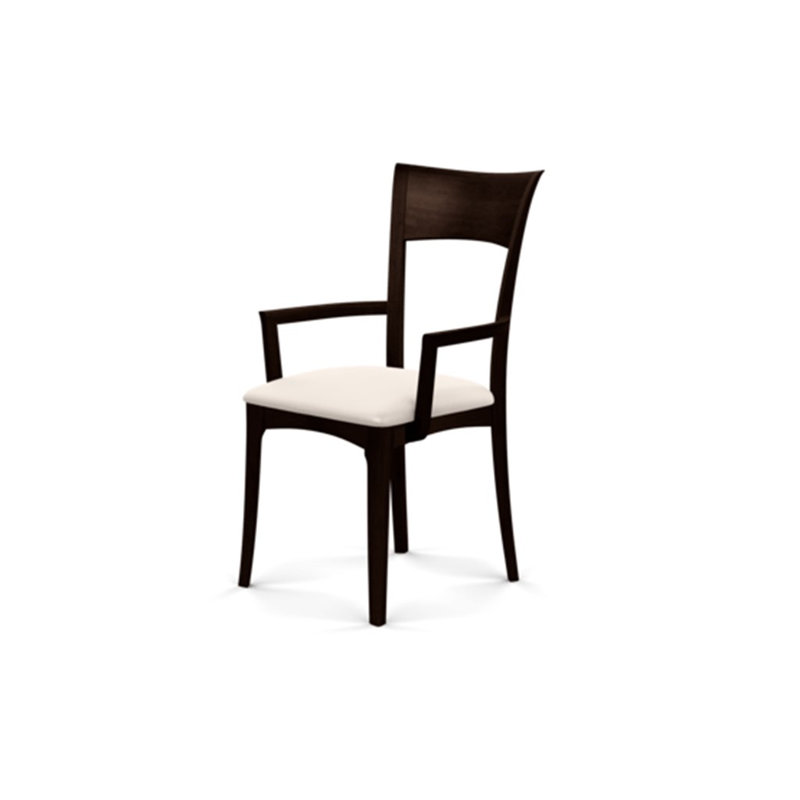Ingrid 19.25'' H Upholstered Cherry Armchair, Smoke Cherry, White