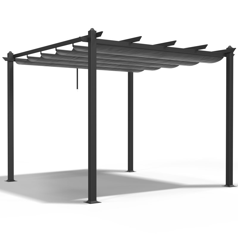 10 pi. L 10 pi. Pergola en métal avec auvent