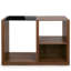 Bailey Console rectangulaire en bois de noyer foncé et noir avec insert en verre
