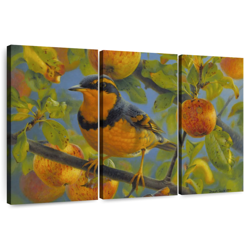 Brampt Thrush In The Apple Tree, 42" H x 65" W