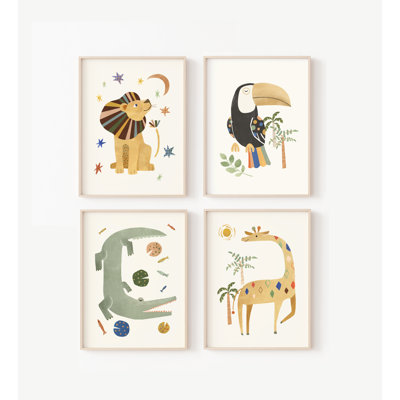 Safari 4- Piece Set Paper Print  - Unframed Prints