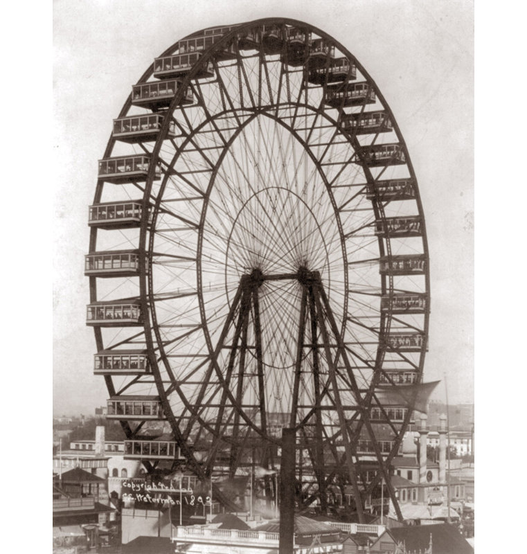 Grande roue de Chicago, 1893, H 24 po x l 18 po