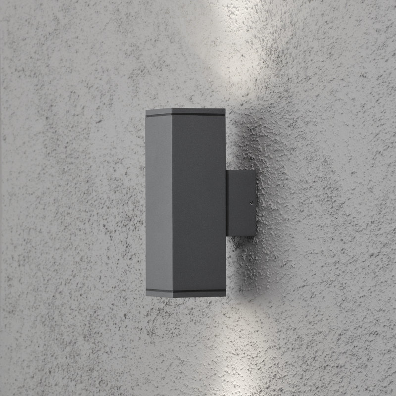 Monza 2 Up Down Outdoor Armed Sconce, Anthracite