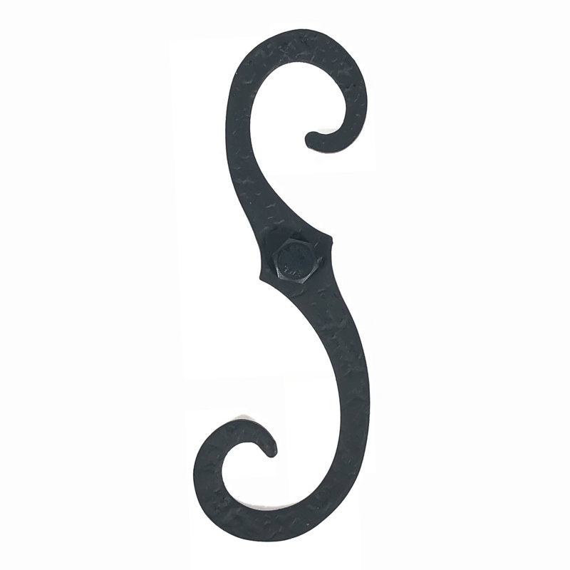 Black Steel S-Shaped Reversible Shutter Dog Pair