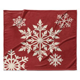 Snowflake Blanket Plain Weave / Muslin Heated Throw Blanket
