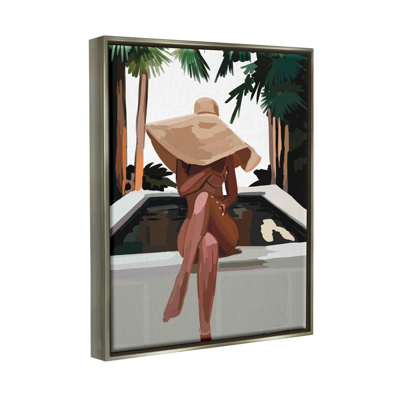 Art mural sur toile à la mode, "Tropical Summer Hot Tub" par Amelia Noyes, H 21 po x l 17 po x P 1,7 po