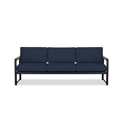 Obaida 84'' Wide Powder Coated Aluminum Patio Sofa with Cushions