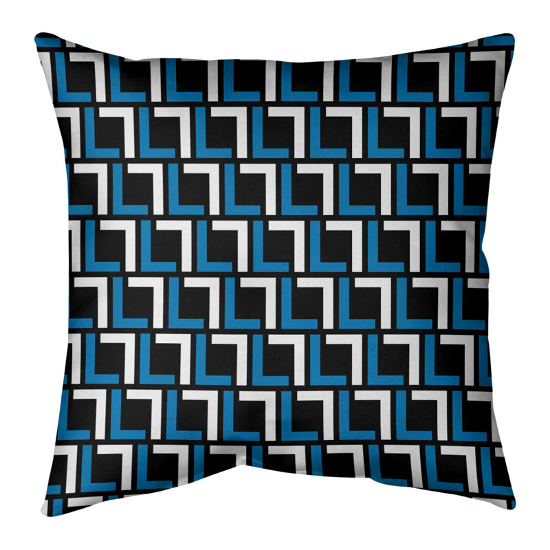 Housse de coussin Detroit Football Luxury, 14 po x 14 po, Polyester sergé, Rouge/bleu