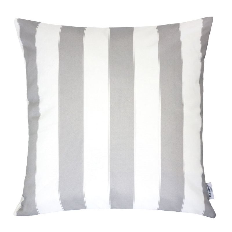 Josephine Striped Outdoor Reversible Throw Pillow, Light Gray, 20" x 20"