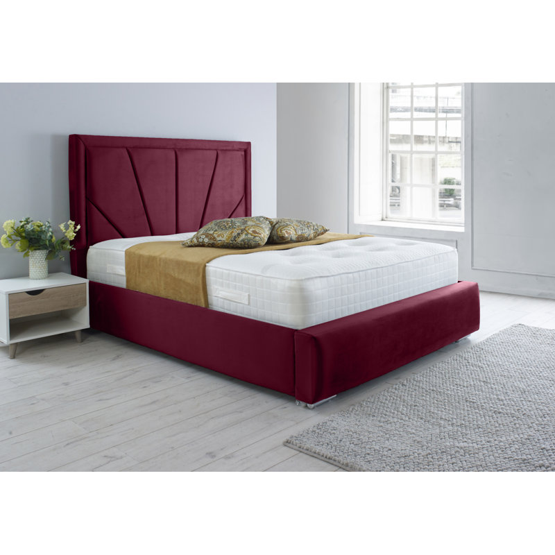 Aindriu Upholstered Bed, Single (3'), Maroon