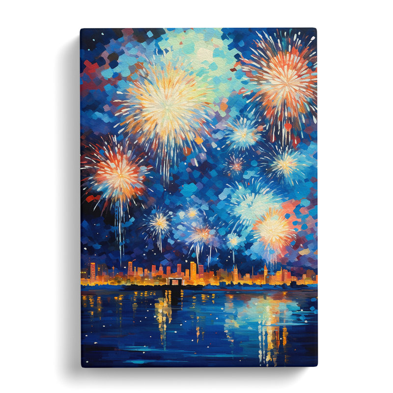 Fireworks Impressionism - Wrapped Canvas, 60cm H x 40cm W x 3cm D