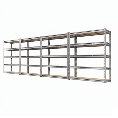 48" Wide Heavy Duty 5-Tier Metal Garage Shelving Unit, Adjustable Shelf Rack with Rolled Edges, Easy Boltless Assembly