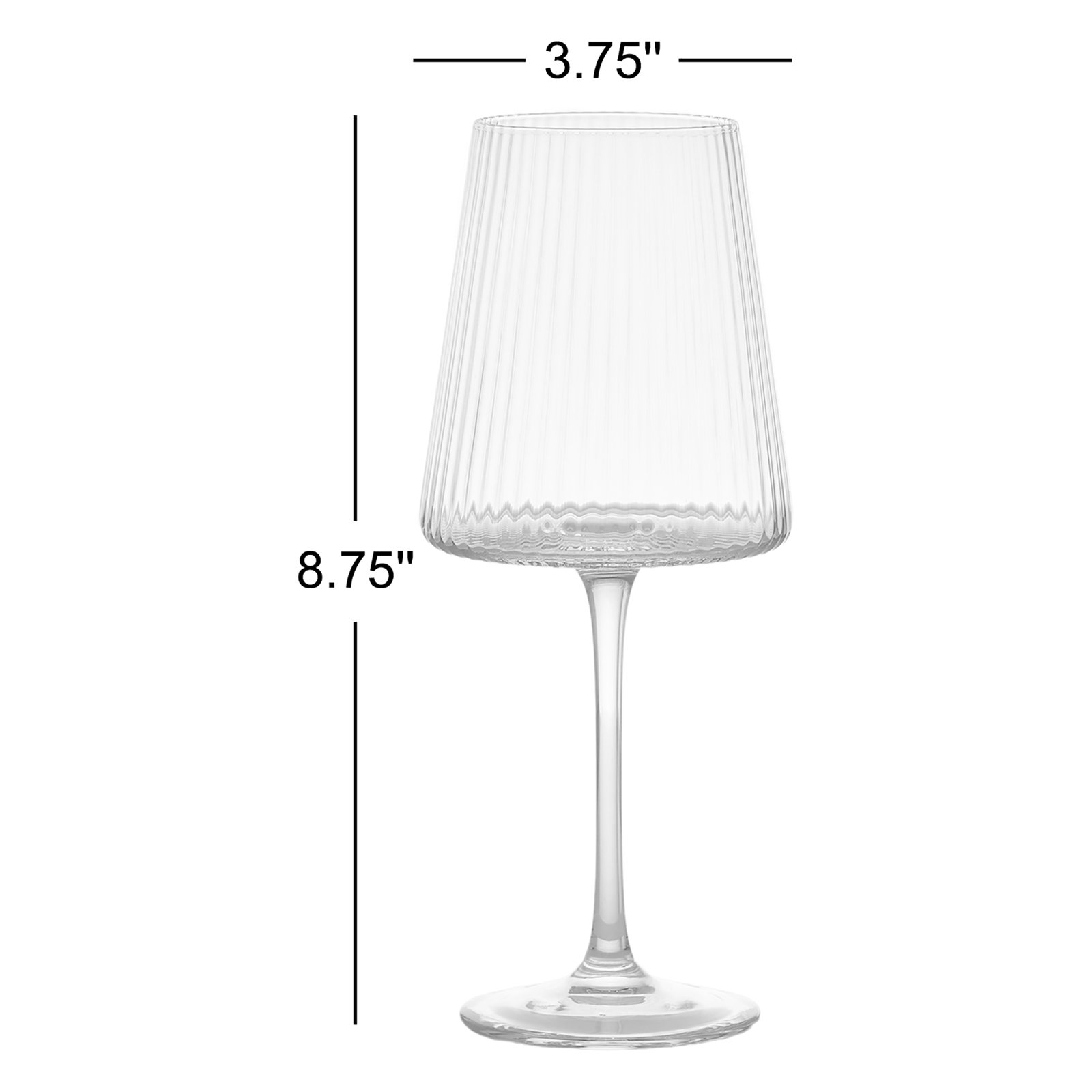 Zoya Ribbed Wine Glass, Smoke