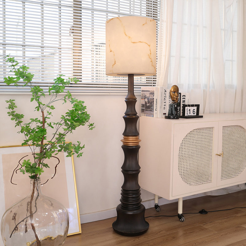 White+Black+Gold Stone+Resin Free Form Floor Lamps