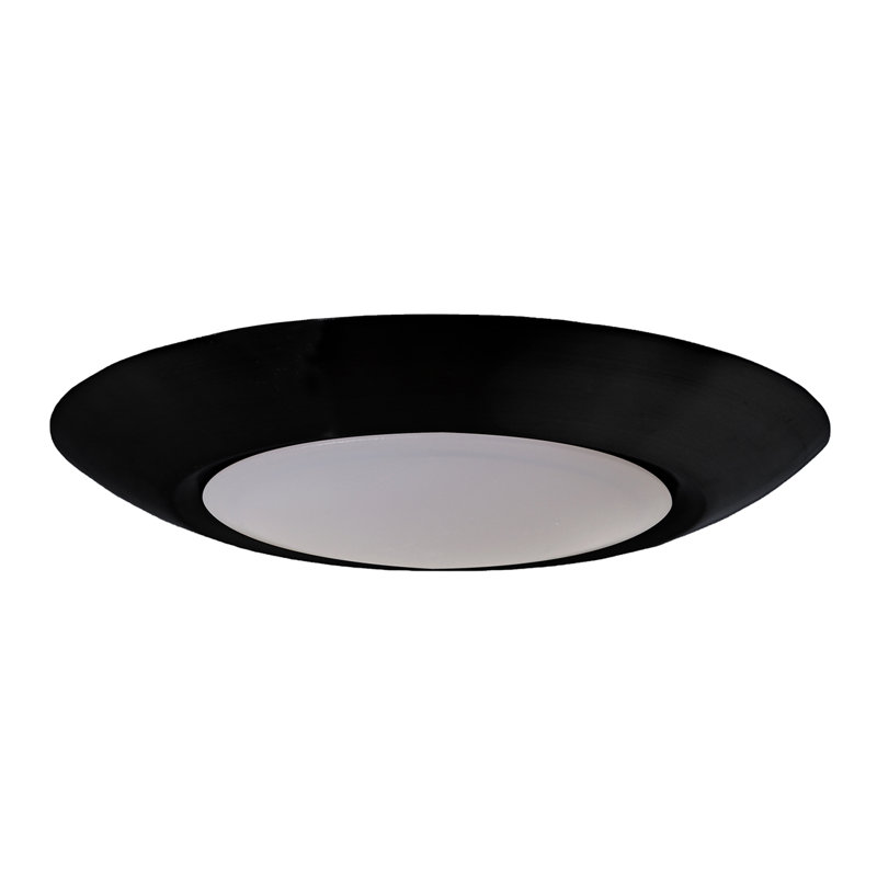Plafonnier encastré 1 lumière DEL, Noir, H 1,26 po x l 5,91 po x P 5,91 po