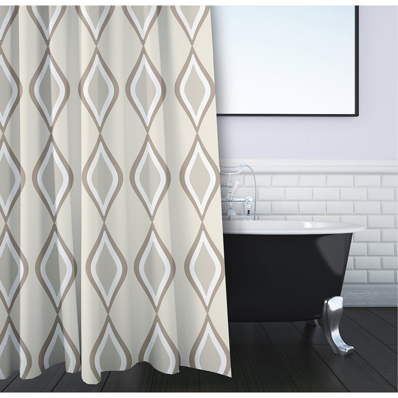 Rideau de douche simple Diamond, Bisque / lin / avoine