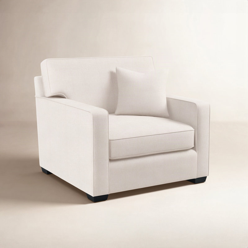 Gramercy Park Upholstered Accent Chair, Black Finish, White Sugar Performance