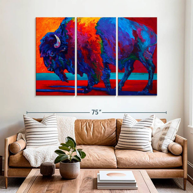 Bison abstrait, H 42 po x l 65 po
