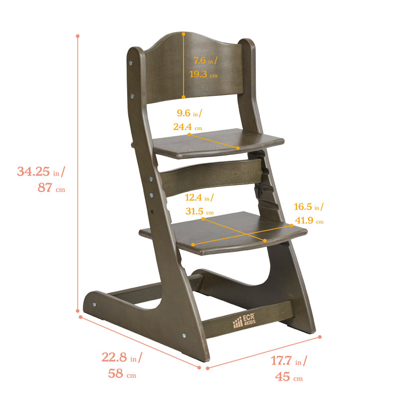 ECR4Kids Grows with Me Chair, Gray Wash