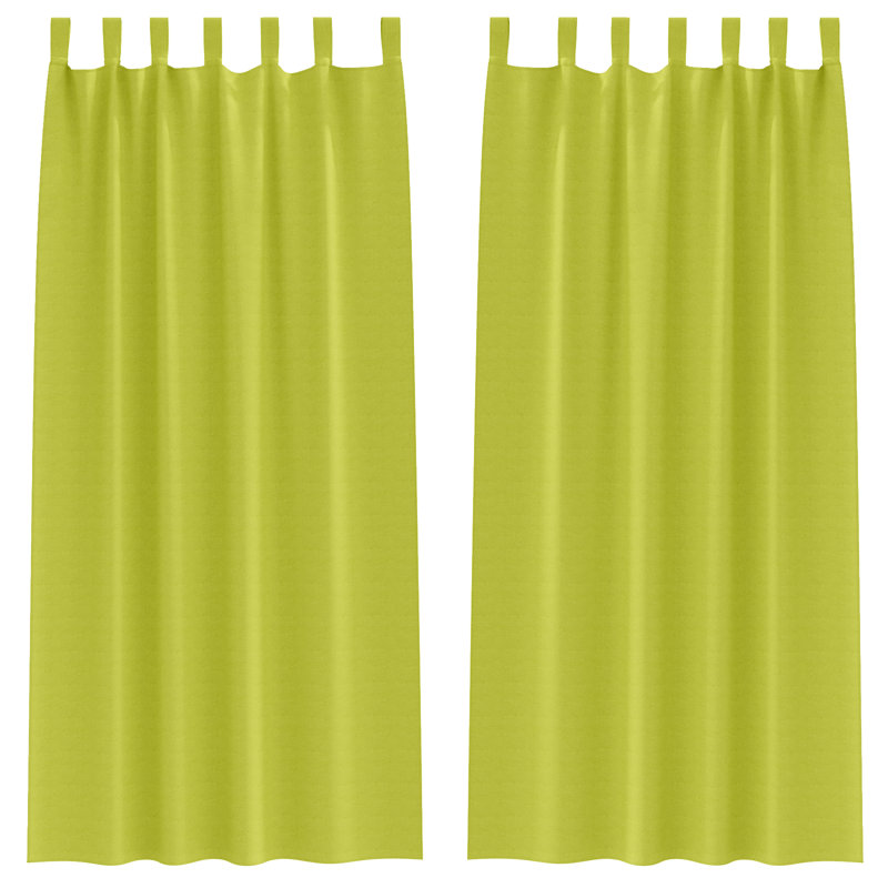 Curtains With Curtains 2 Pcs Polyester, Apple Green, 140cm Width x 260cm Drop
