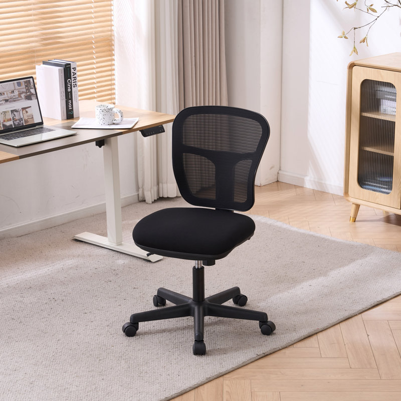 Petite chaise de bureau compacte sans accoudoirs - parfaite pour le bureau à domicile et le bureau d'étude, conception moderne peu encombrante