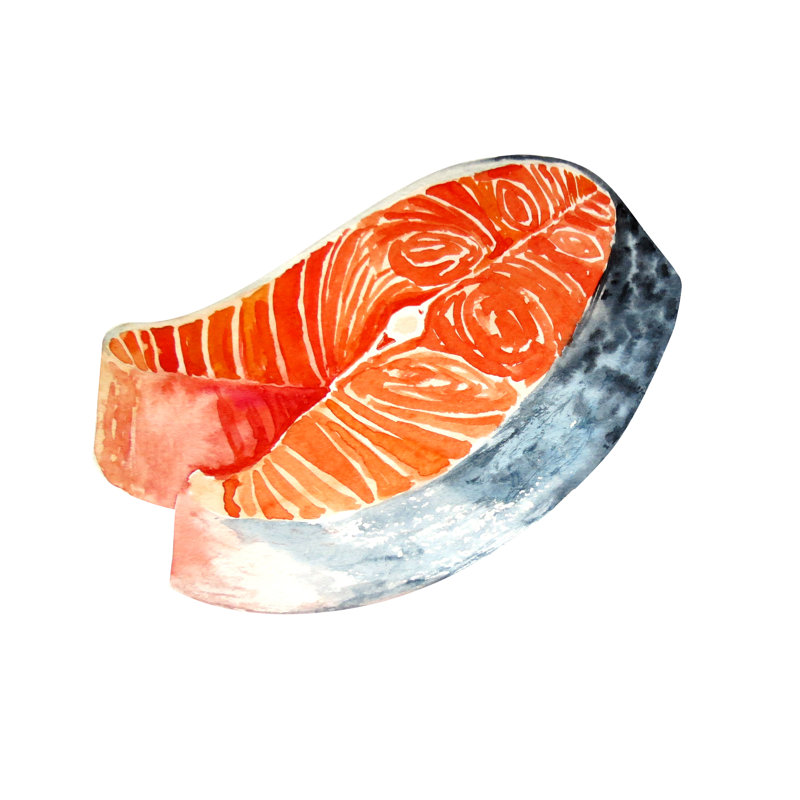 Steak of Salmon Background 1 Piece Wrapped Canvas Wall Art, 30cm H x 30cm W x 3.8cm D