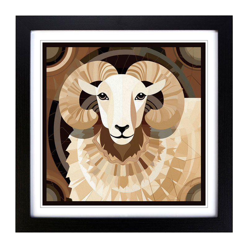 Sheep Deco - Framed Print, Black