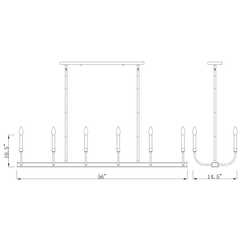 Suspension linéaire en grappe 12 lumières Emrich, Nickel brossé